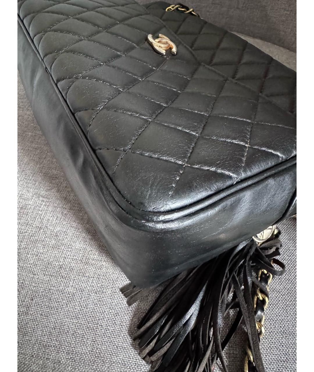 CHANEL Черная кожаная сумка через плечо, фото 5