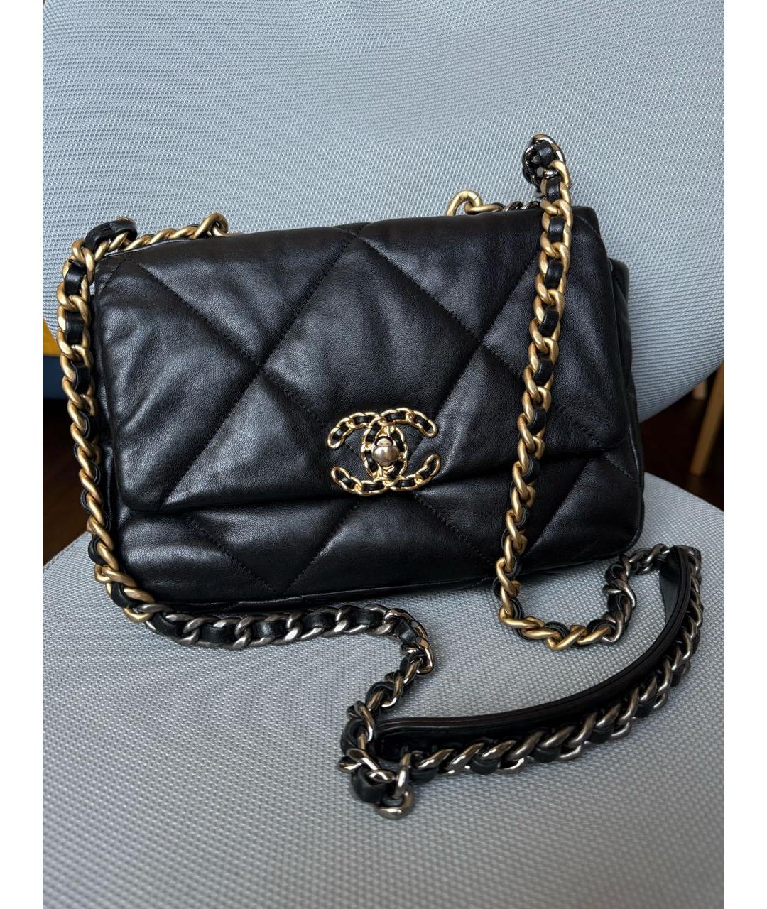 CHANEL Черная кожаная сумка через плечо, фото 9
