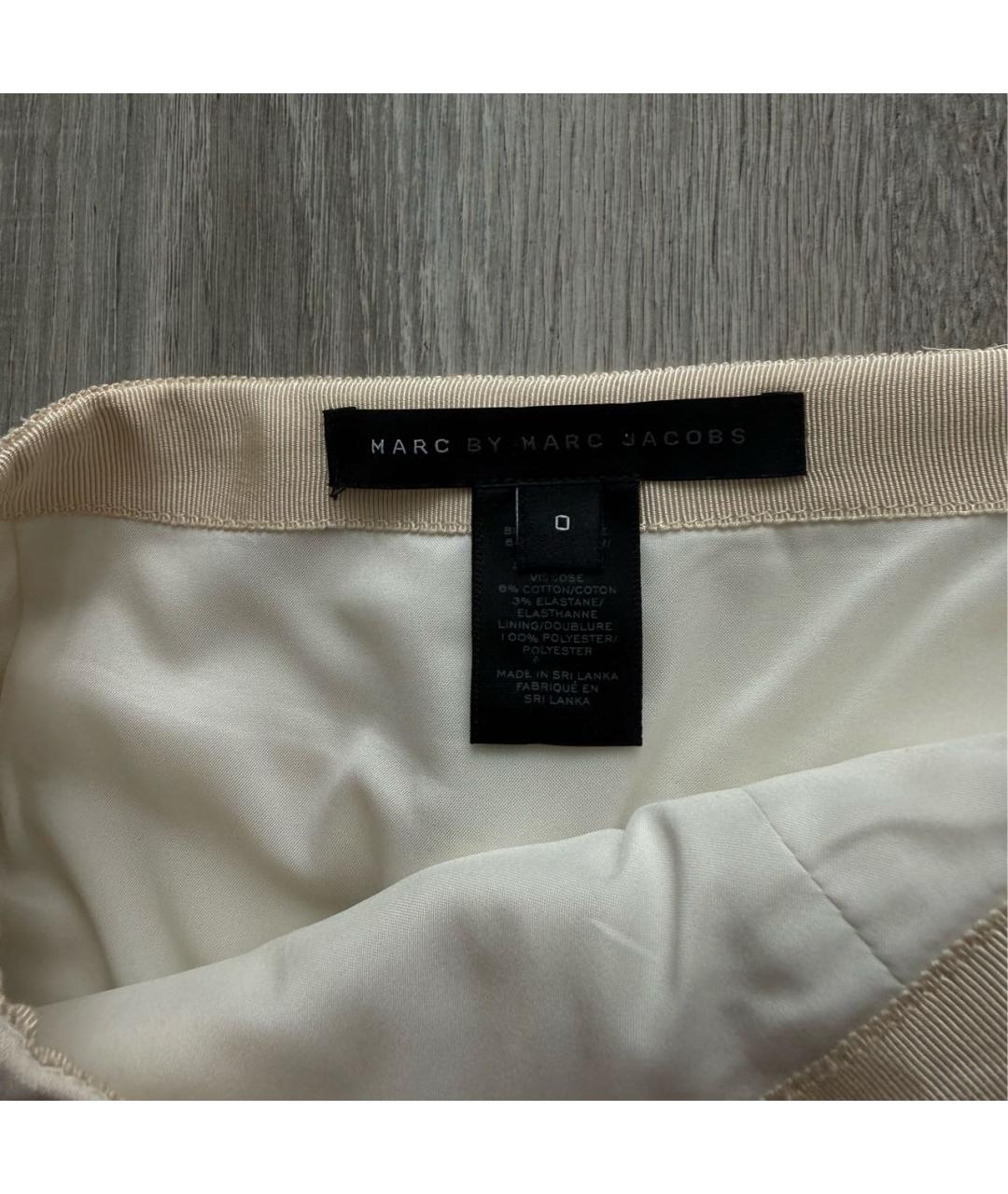 MARC BY MARC JACOBS Бежевая полиэстеровая юбка мини, фото 3