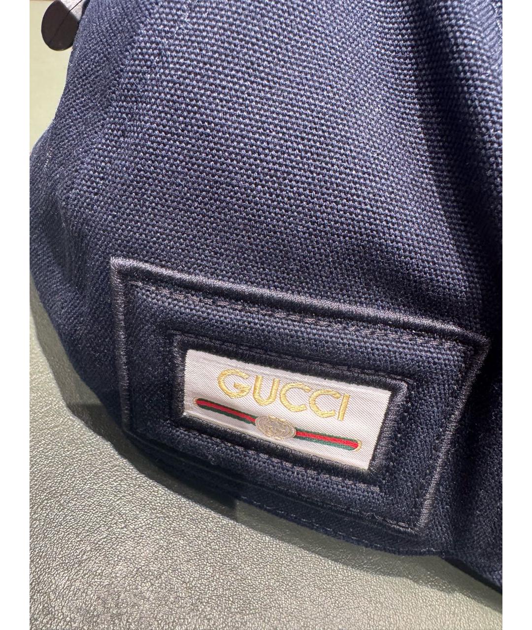 GUCCI Темно-синяя хлопковая кепка/бейсболка, фото 4