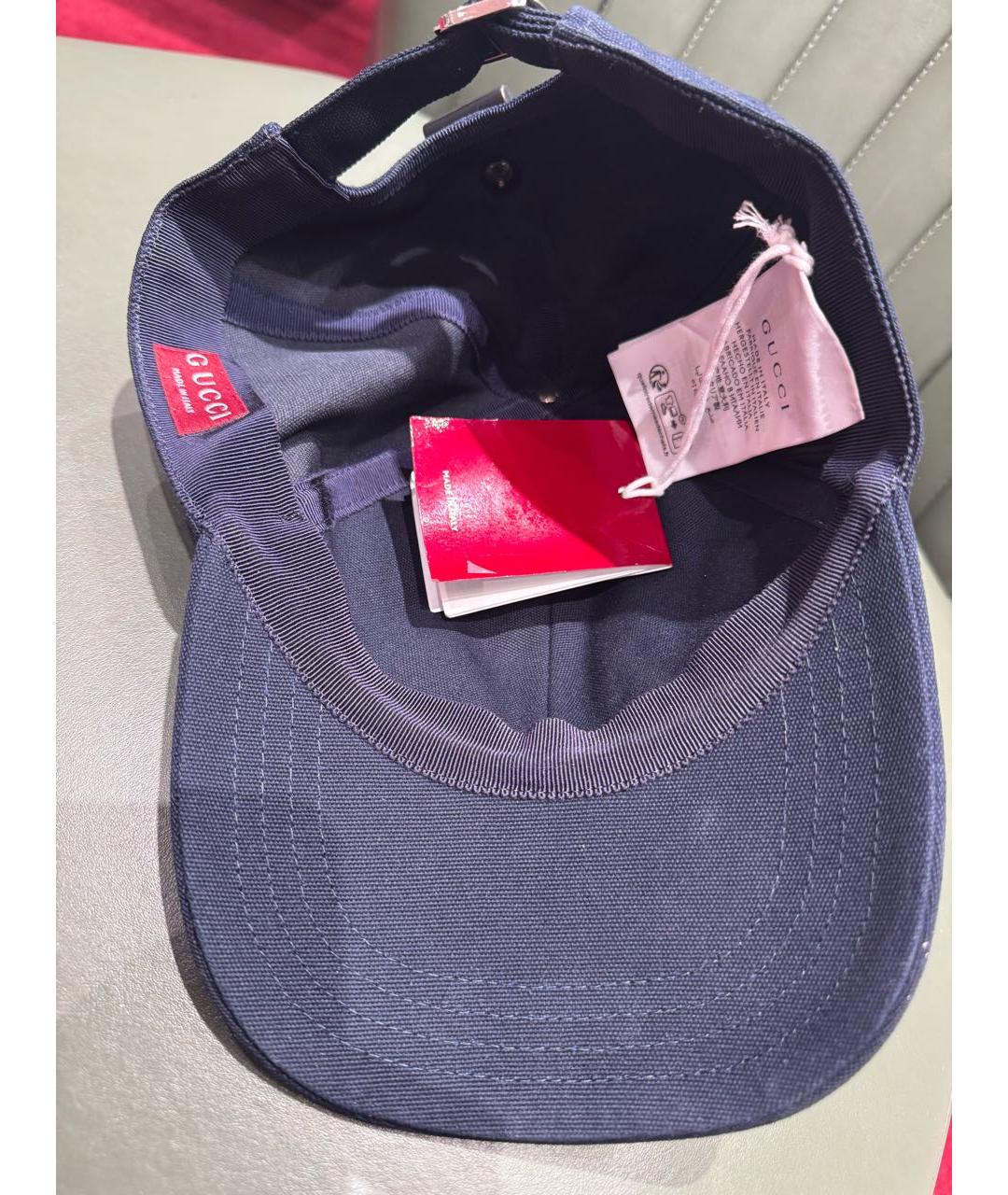 GUCCI Темно-синяя хлопковая кепка/бейсболка, фото 7