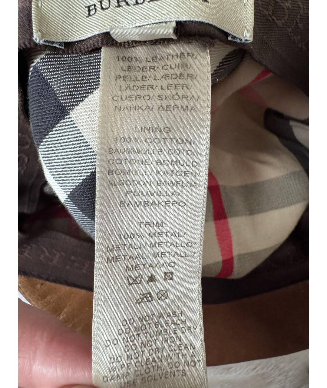 BURBERRY Золотая кожаная кепка, фото 5