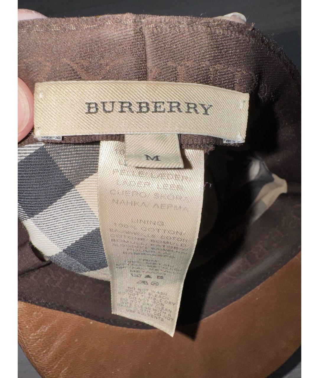 BURBERRY Золотая кожаная кепка, фото 6