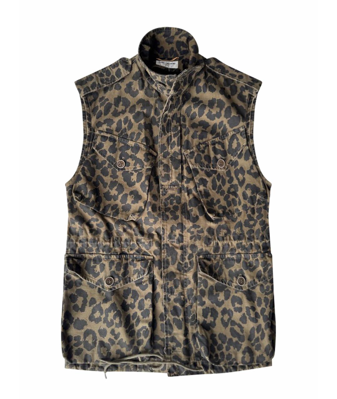 SAINT LAURENT Хаки деним жилет, фото 1