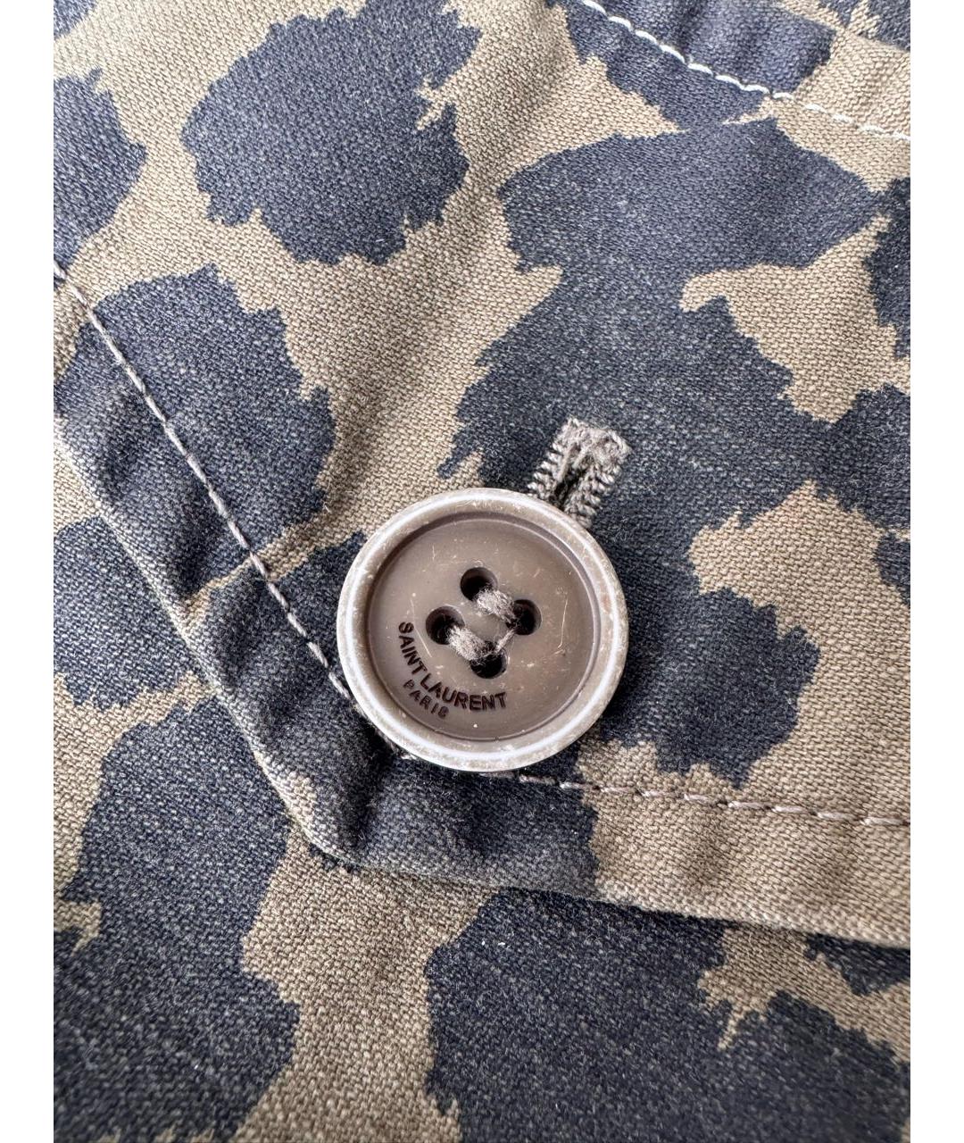 SAINT LAURENT Хаки деним жилет, фото 4