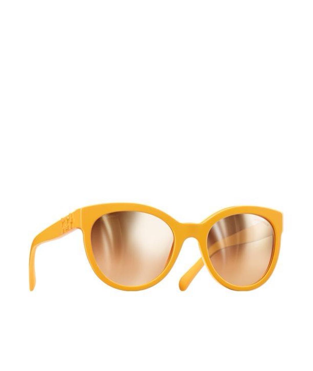 CHANEL Желтые пластиковые солнцезащитные очки, фото 6