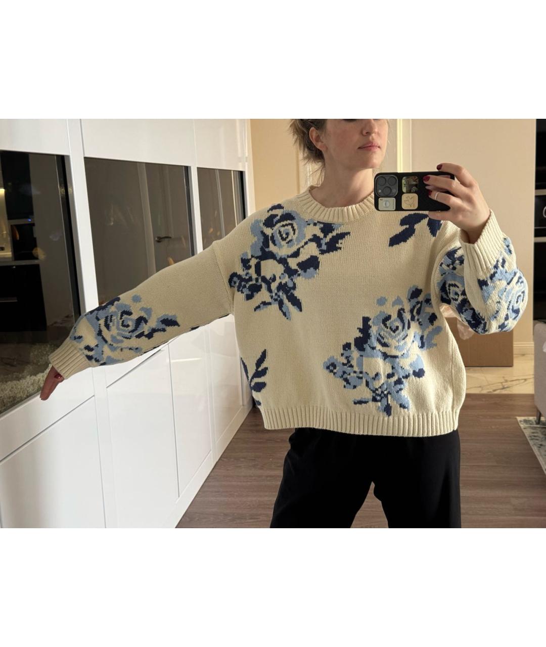 WEEKEND MAX MARA Бежевый хлопковый джемпер / свитер, фото 7