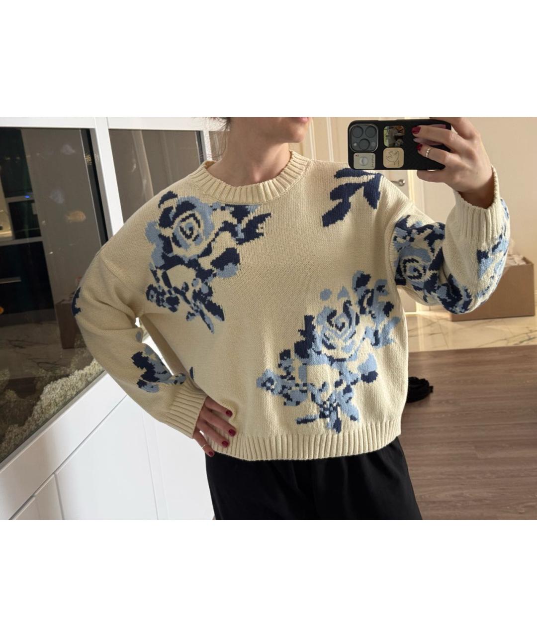 WEEKEND MAX MARA Бежевый хлопковый джемпер / свитер, фото 8