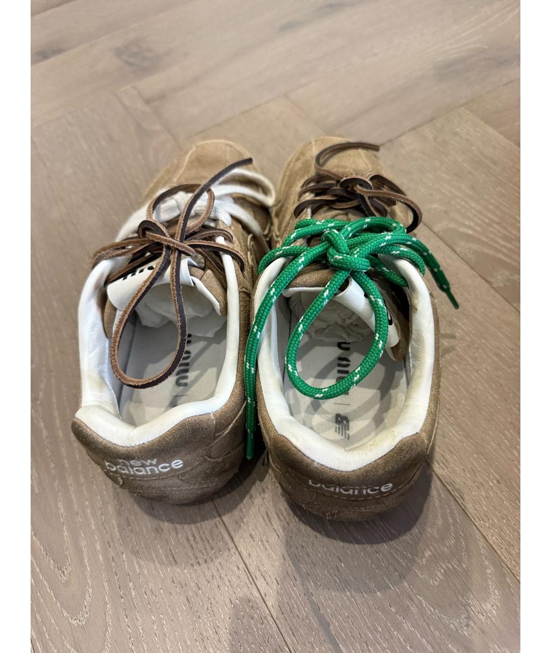 MIU MIU Коричневые замшевые кроссовки, фото 3