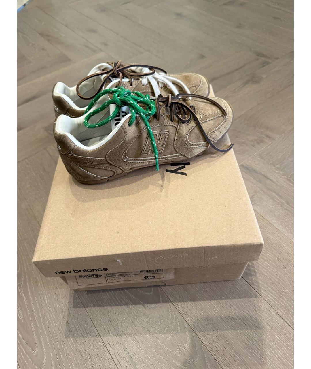 MIU MIU Коричневые замшевые кроссовки, фото 5