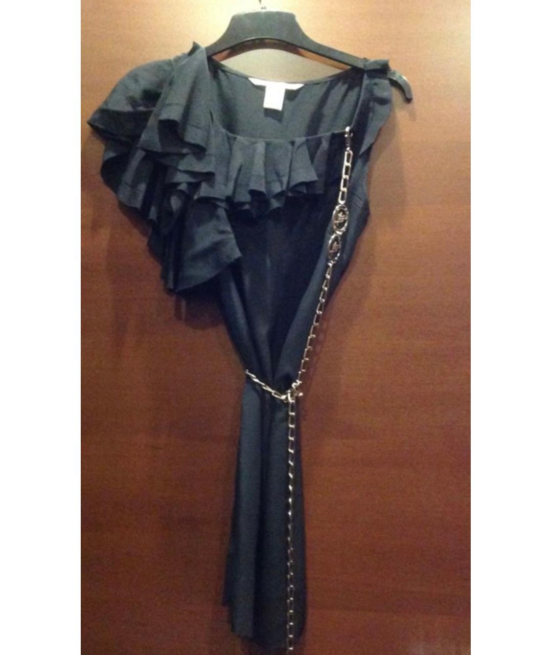 DIANE VON FURSTENBERG Черное шелковое коктейльное платье, фото 2