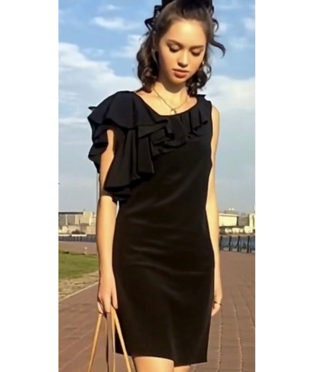 DIANE VON FURSTENBERG Черное шелковое коктейльное платье, фото 3