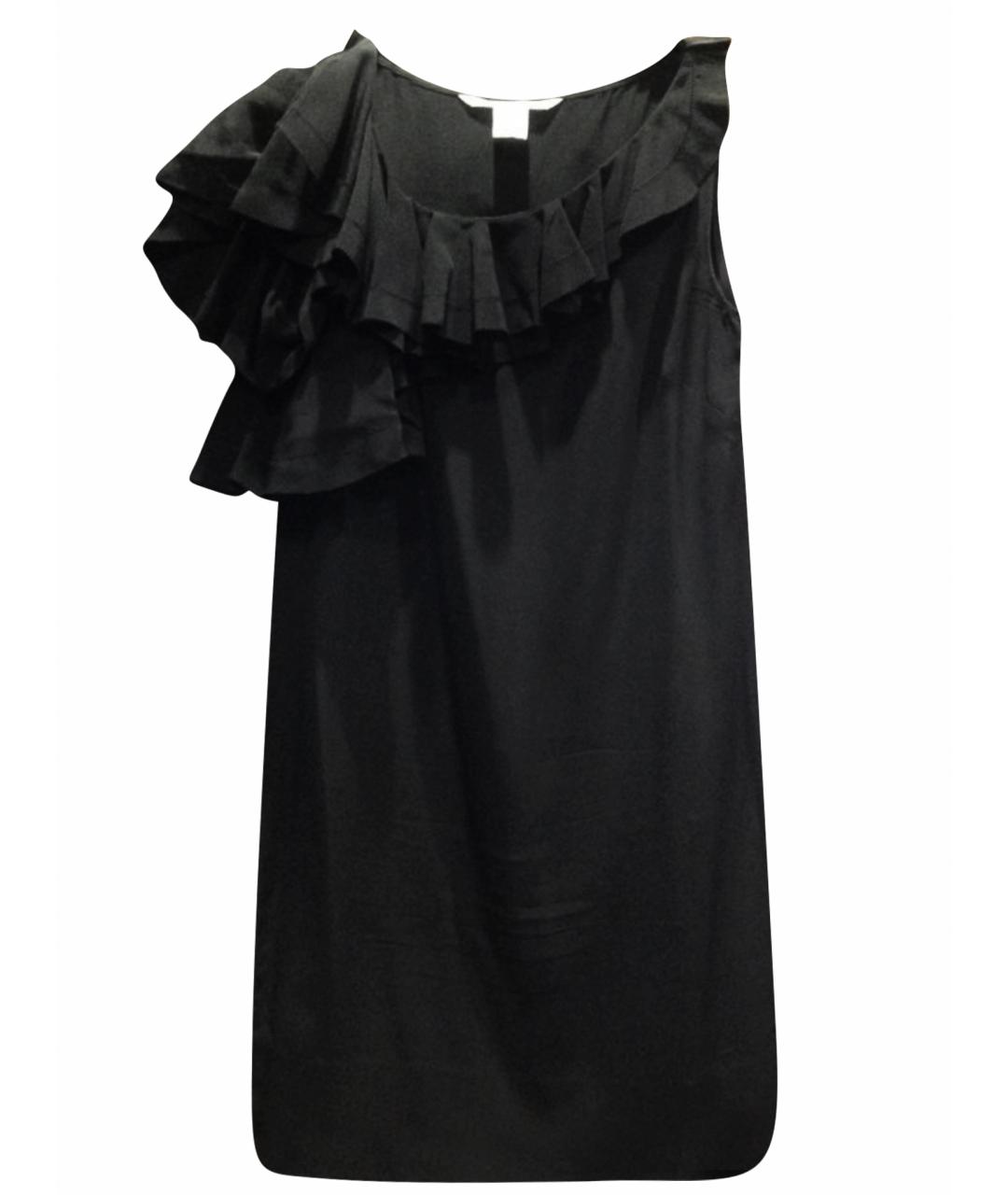 DIANE VON FURSTENBERG Черное шелковое коктейльное платье, фото 1