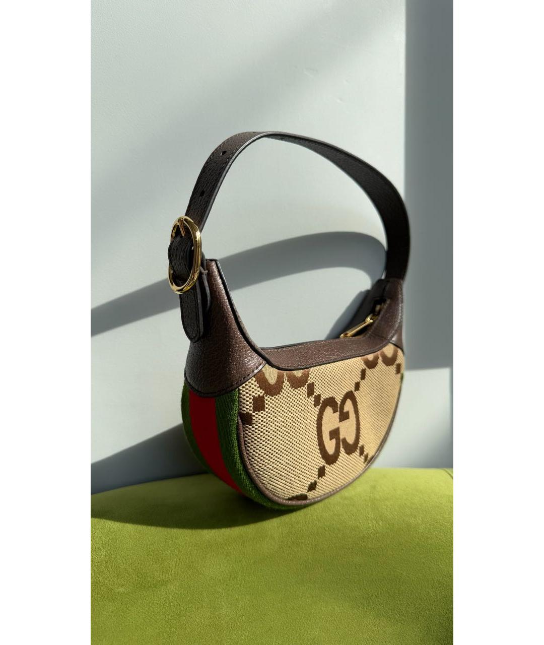 GUCCI Коричневая кожаная сумка с короткими ручками, фото 2