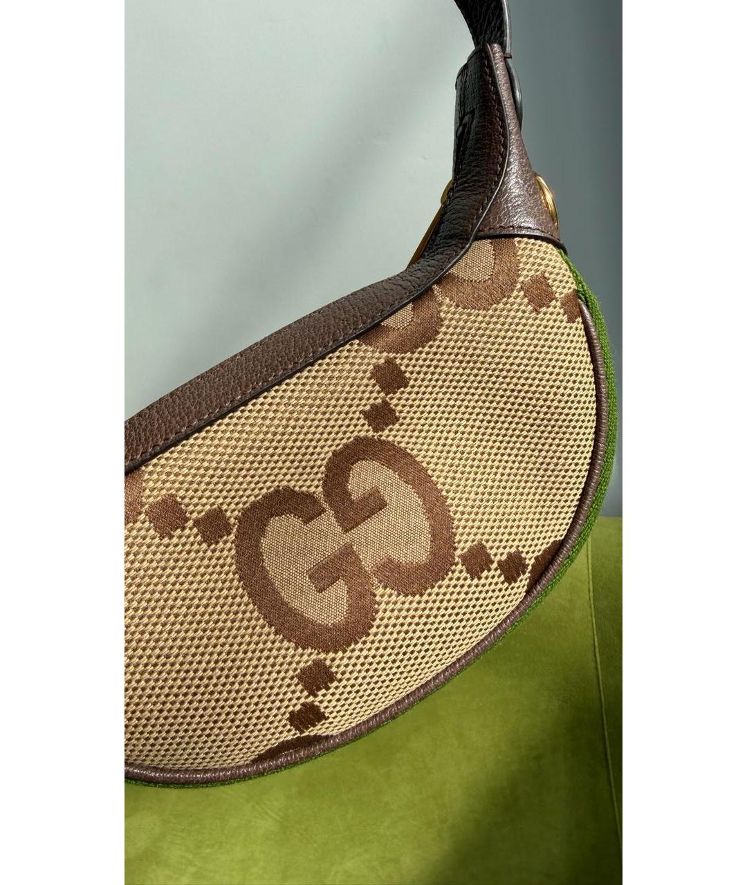 GUCCI Коричневая кожаная сумка с короткими ручками, фото 5