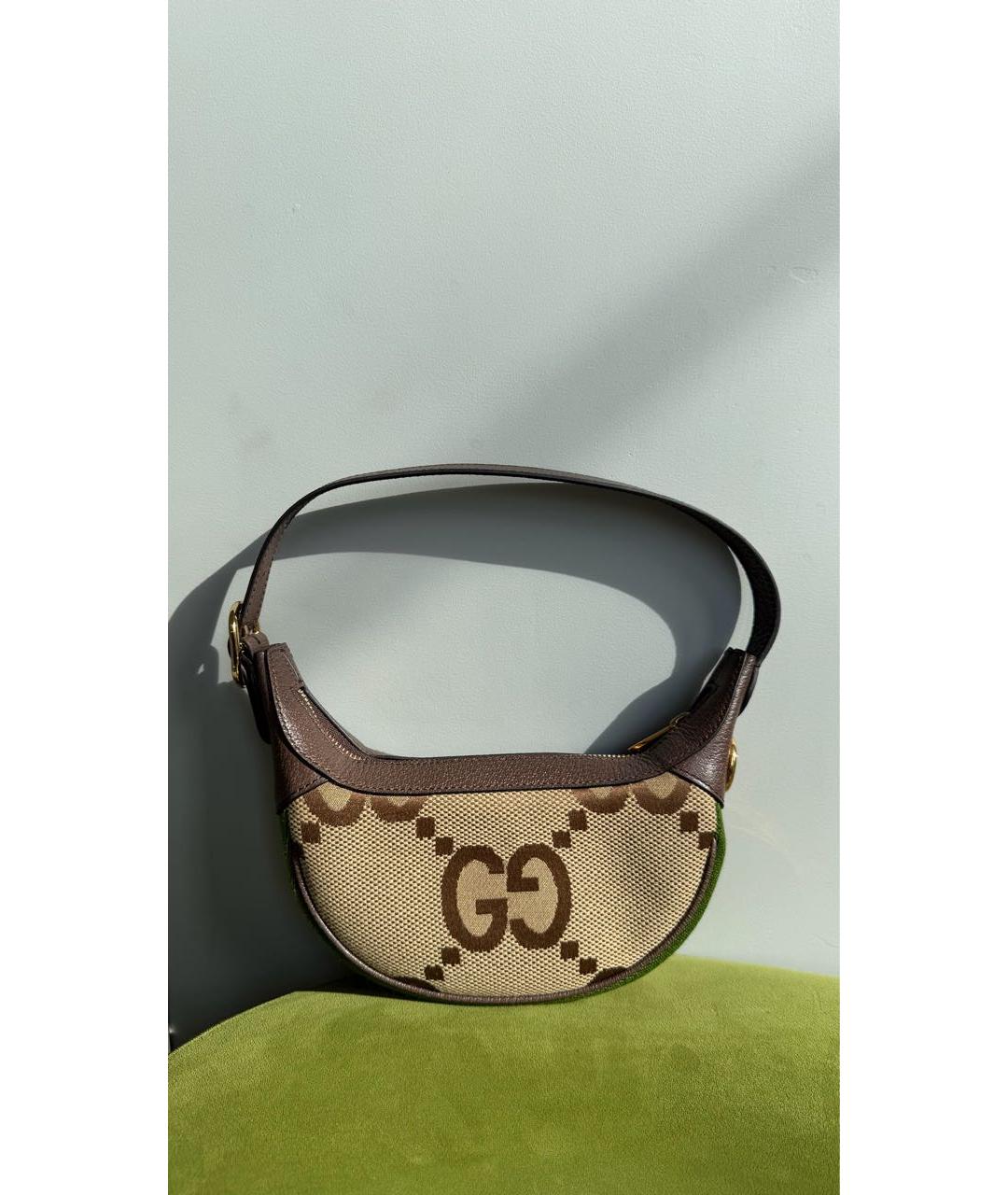 GUCCI Коричневая кожаная сумка с короткими ручками, фото 7