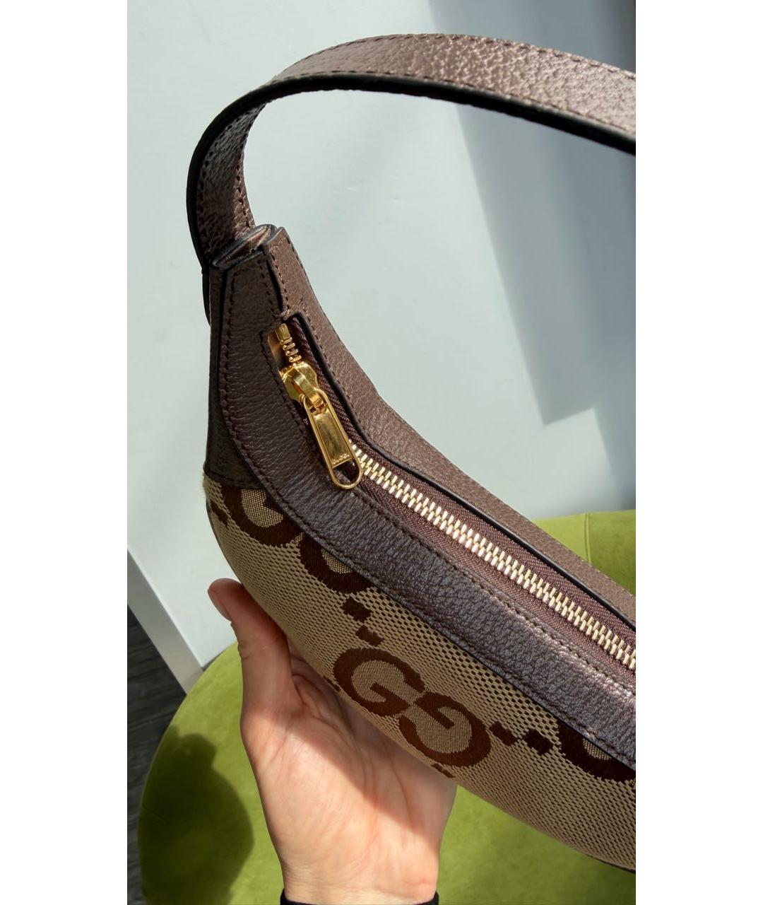 GUCCI Коричневая кожаная сумка с короткими ручками, фото 4