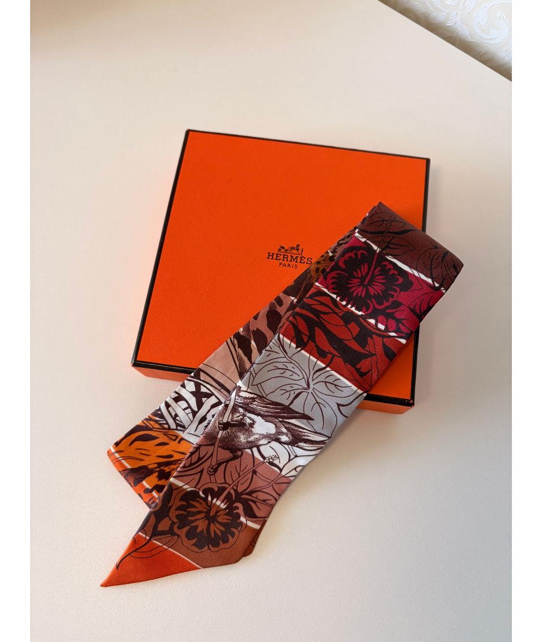 HERMES Мульти шелковый шарф, фото 3