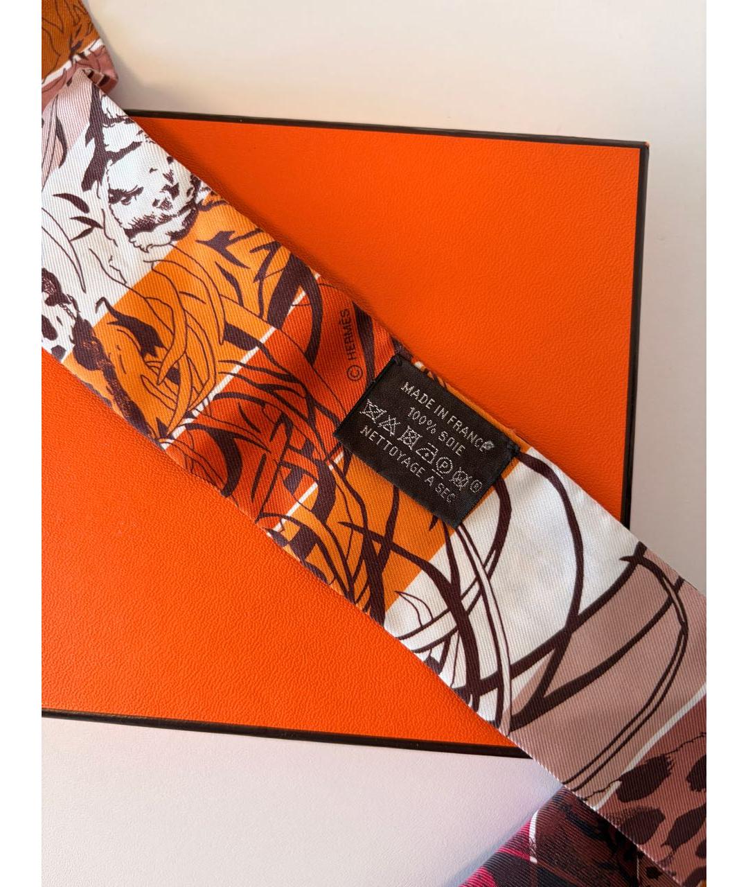 HERMES Мульти шелковый шарф, фото 2