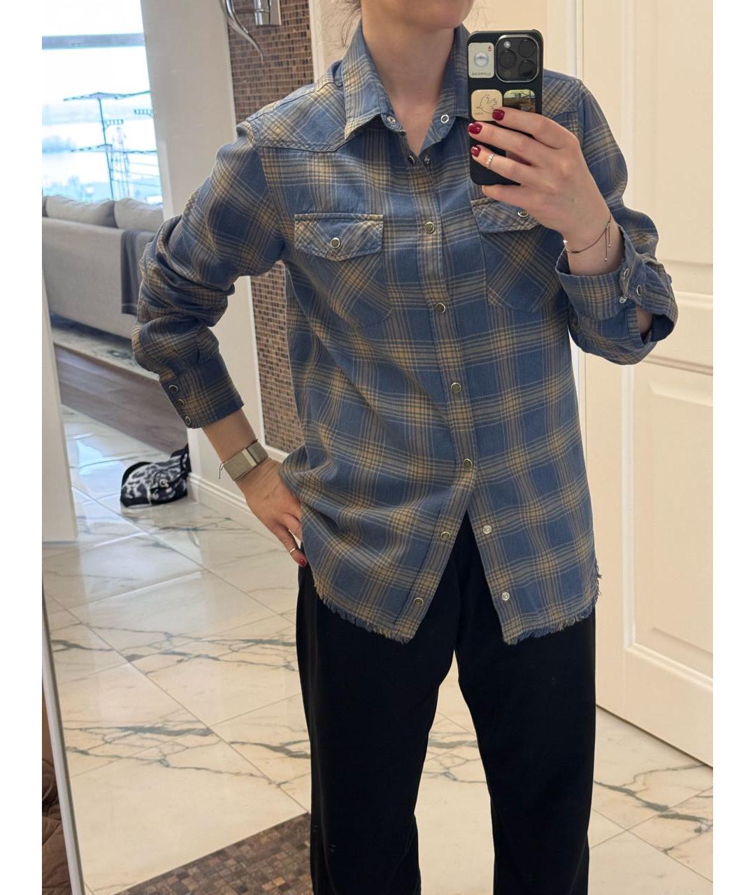 IRO Синяя хлопковая рубашка, фото 6