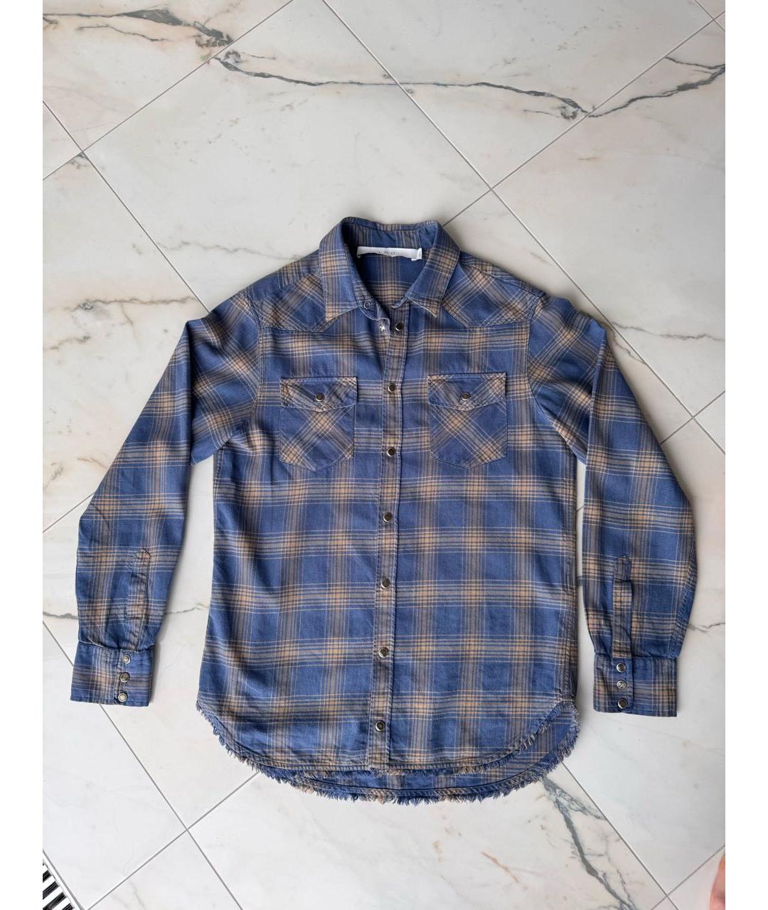 IRO Синяя хлопковая рубашка, фото 7