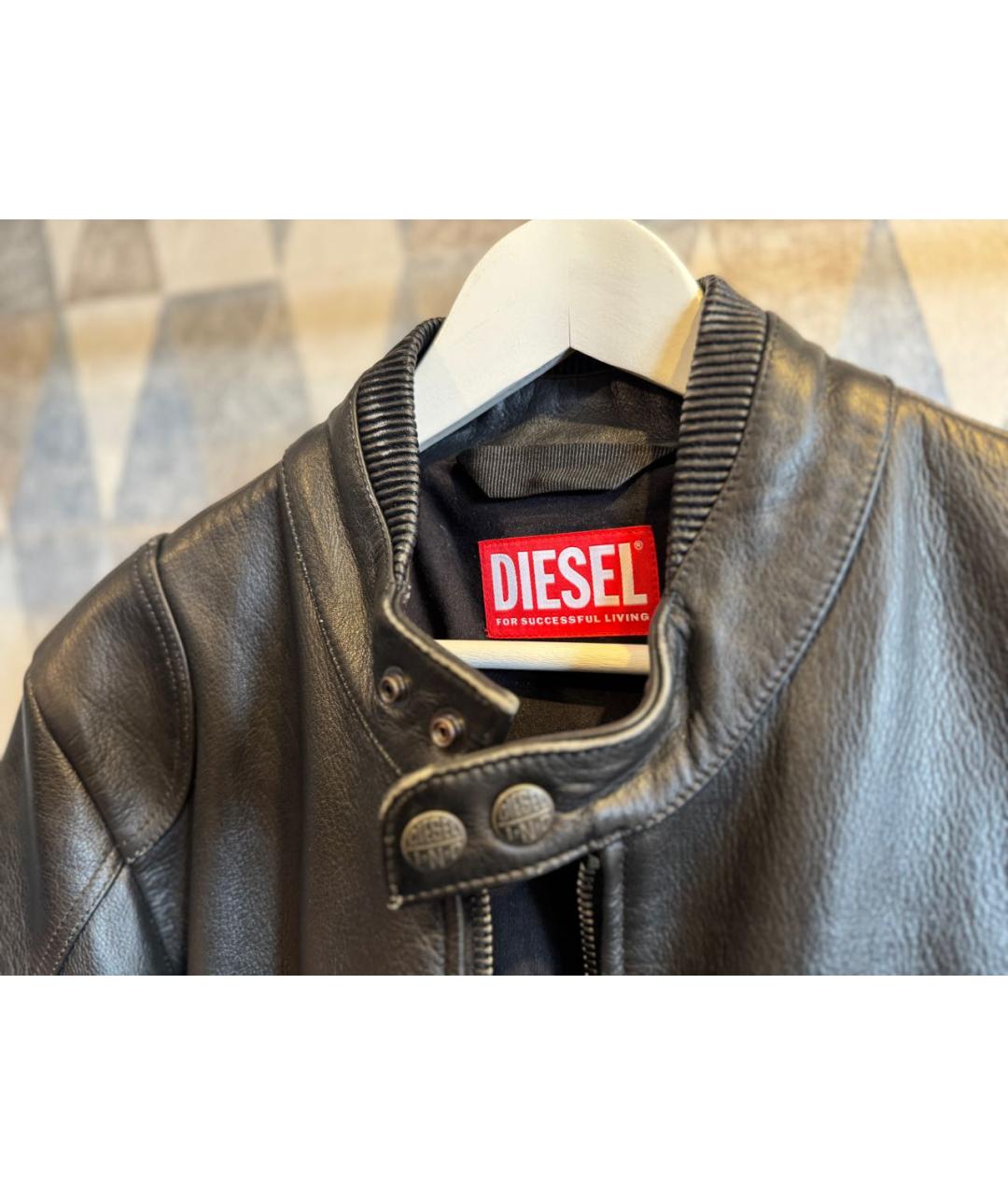 DIESEL Черная кожаная куртка, фото 3