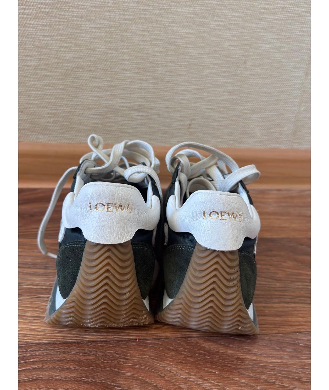 LOEWE Зеленые кожаные кроссовки, фото 4
