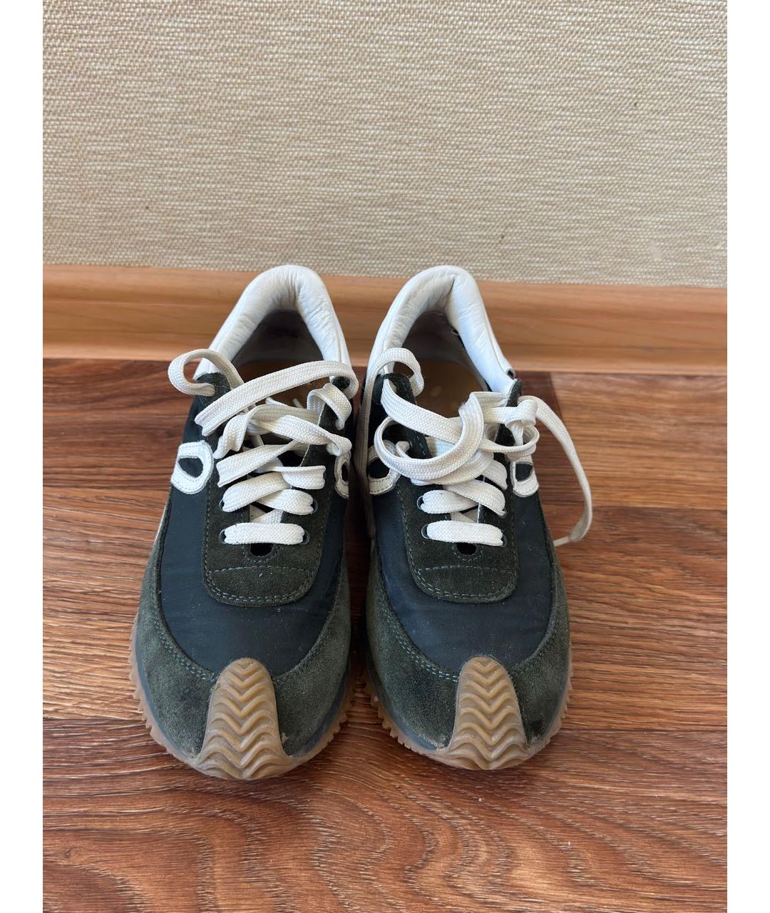 LOEWE Зеленые кожаные кроссовки, фото 2