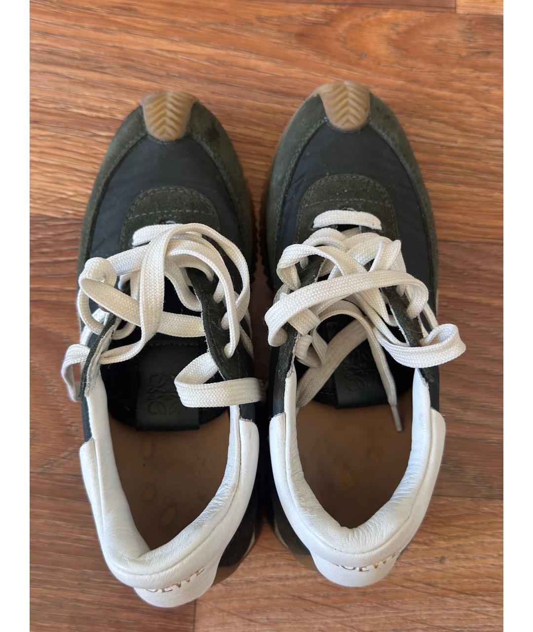 LOEWE Зеленые кожаные кроссовки, фото 3