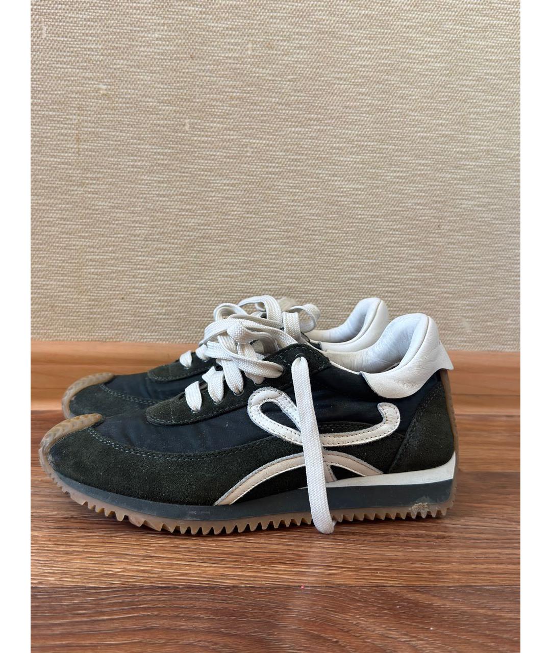 LOEWE Зеленые кожаные кроссовки, фото 5