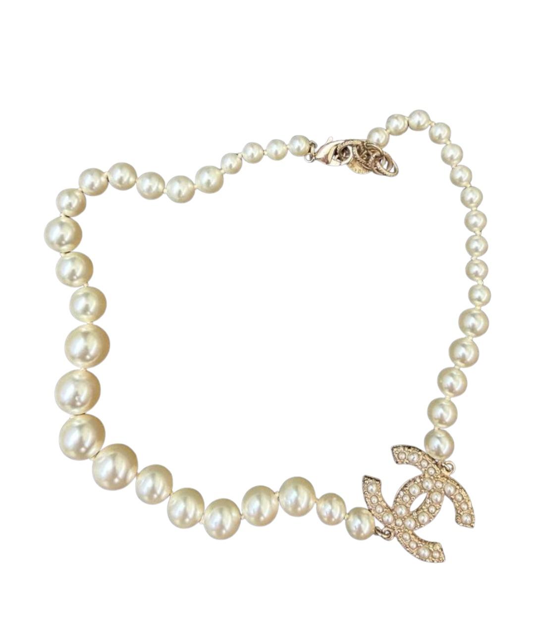 CHANEL Белый чокер, фото 1