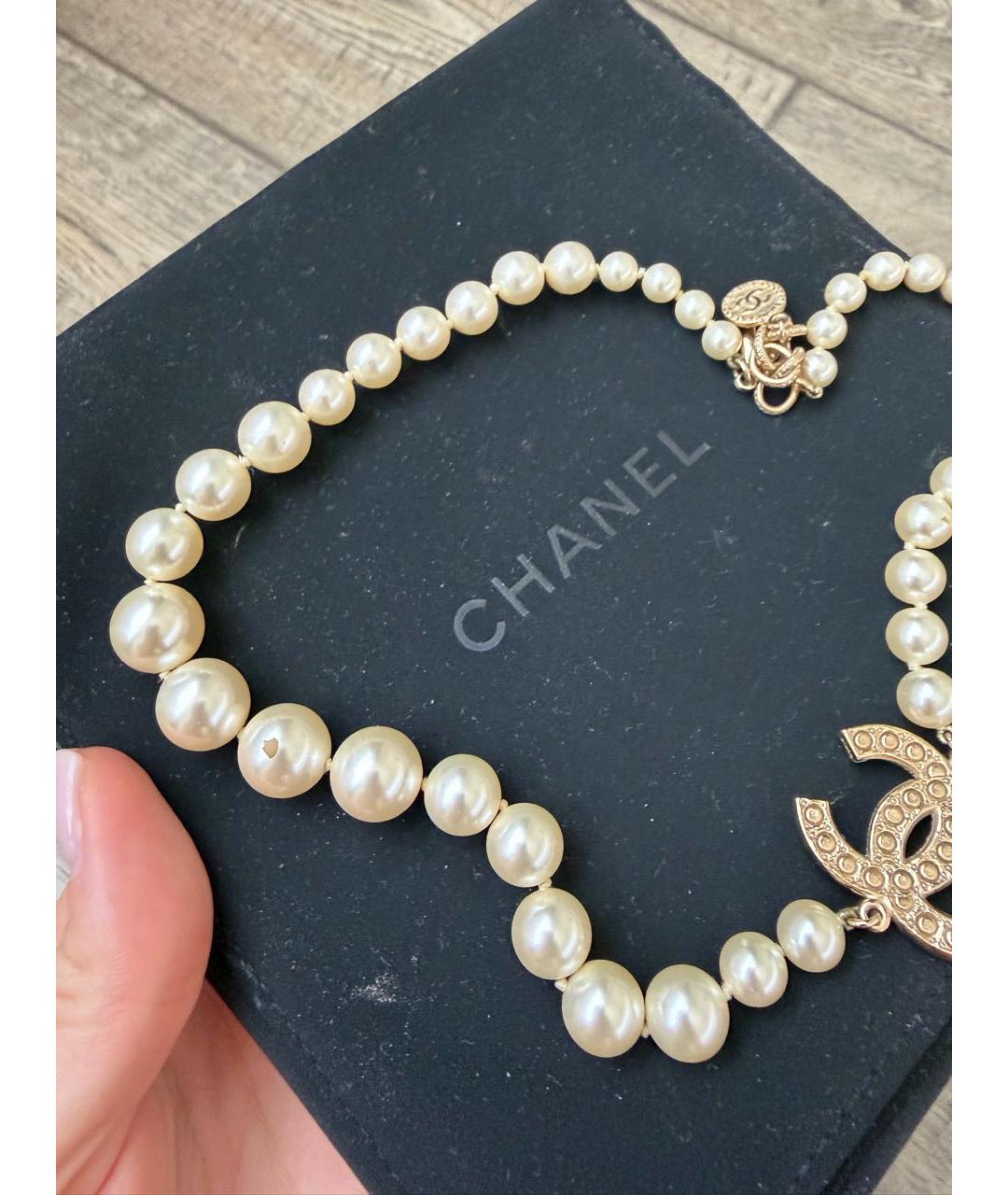 CHANEL Белый чокер, фото 3