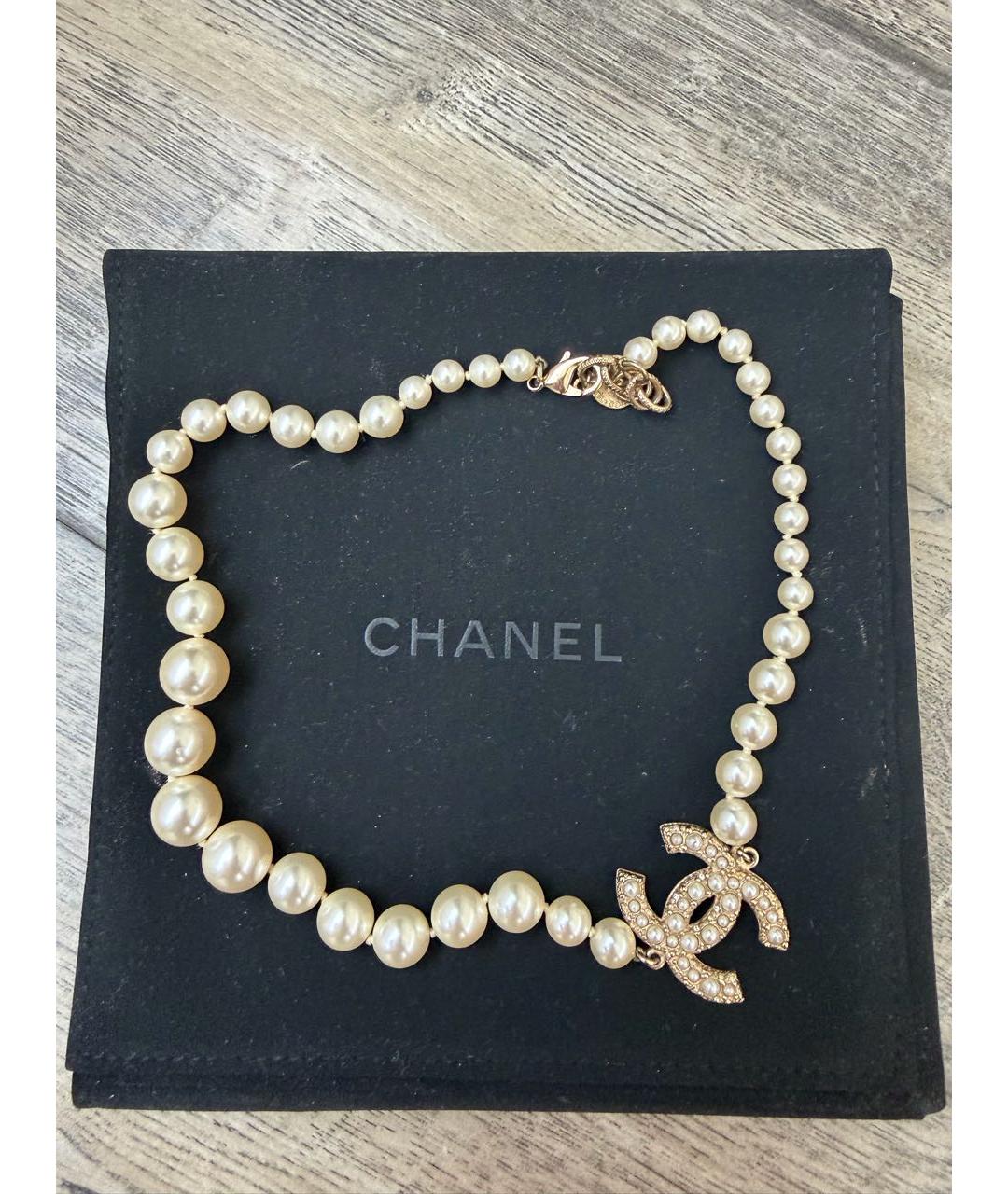 CHANEL Белый чокер, фото 5