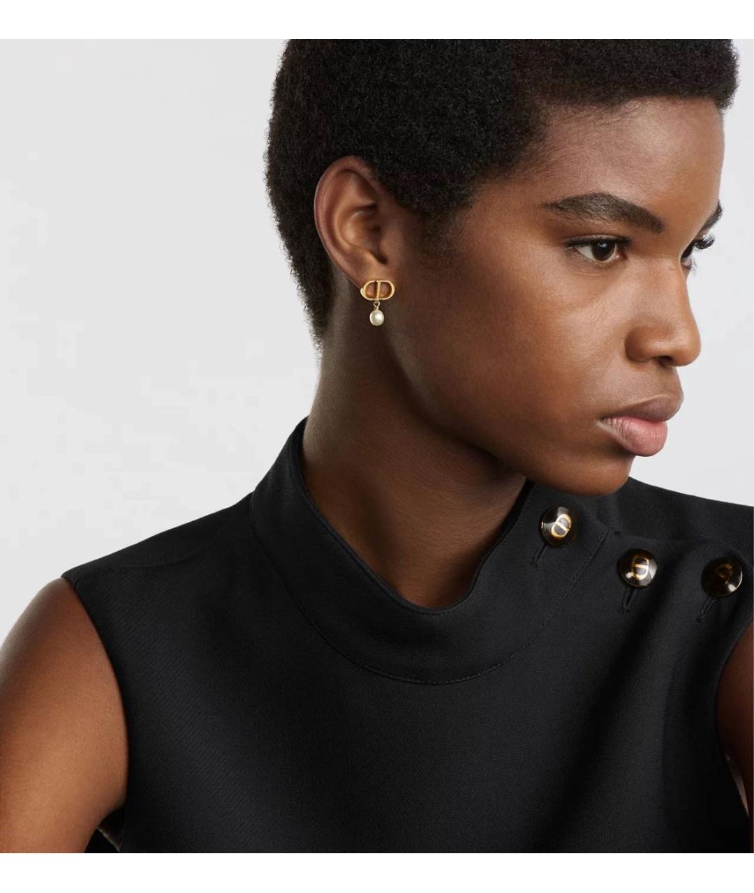 CHRISTIAN DIOR Золотые металлические серьги, фото 4