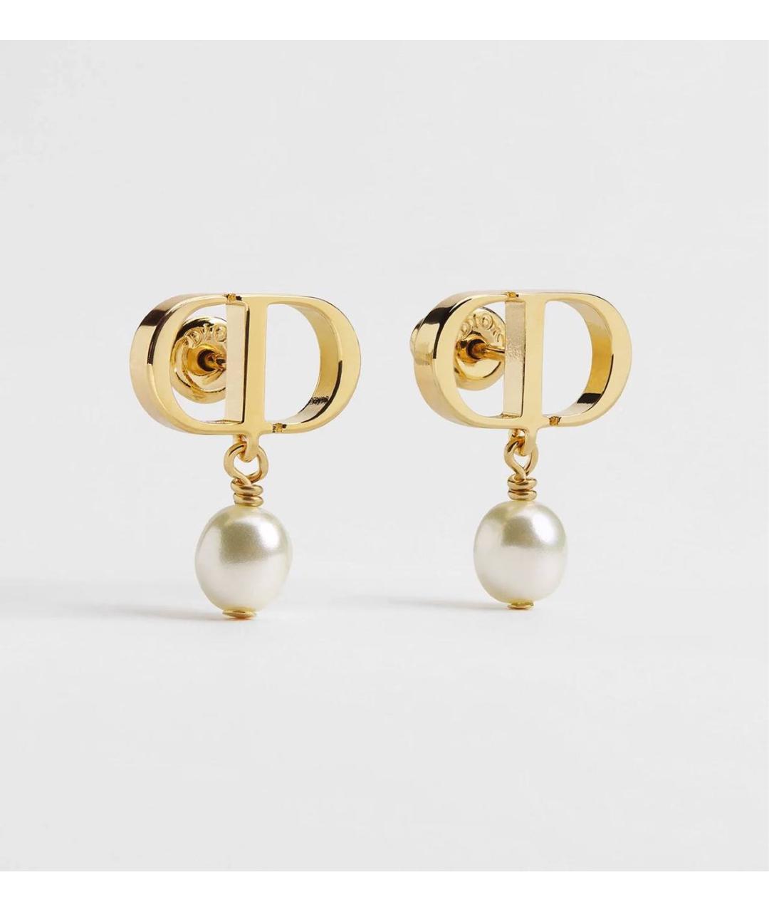 CHRISTIAN DIOR Золотые металлические серьги, фото 9