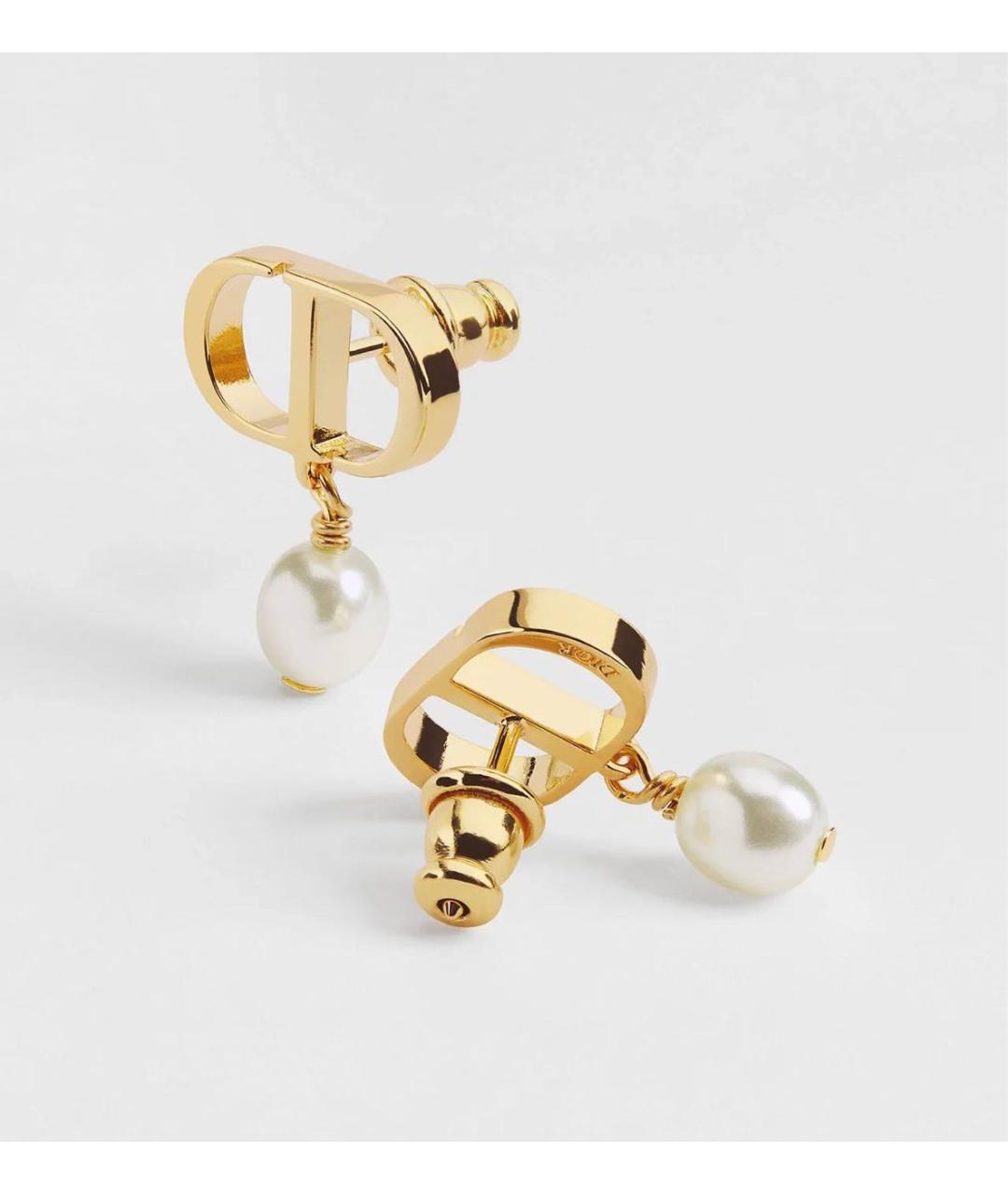 CHRISTIAN DIOR Золотые металлические серьги, фото 2