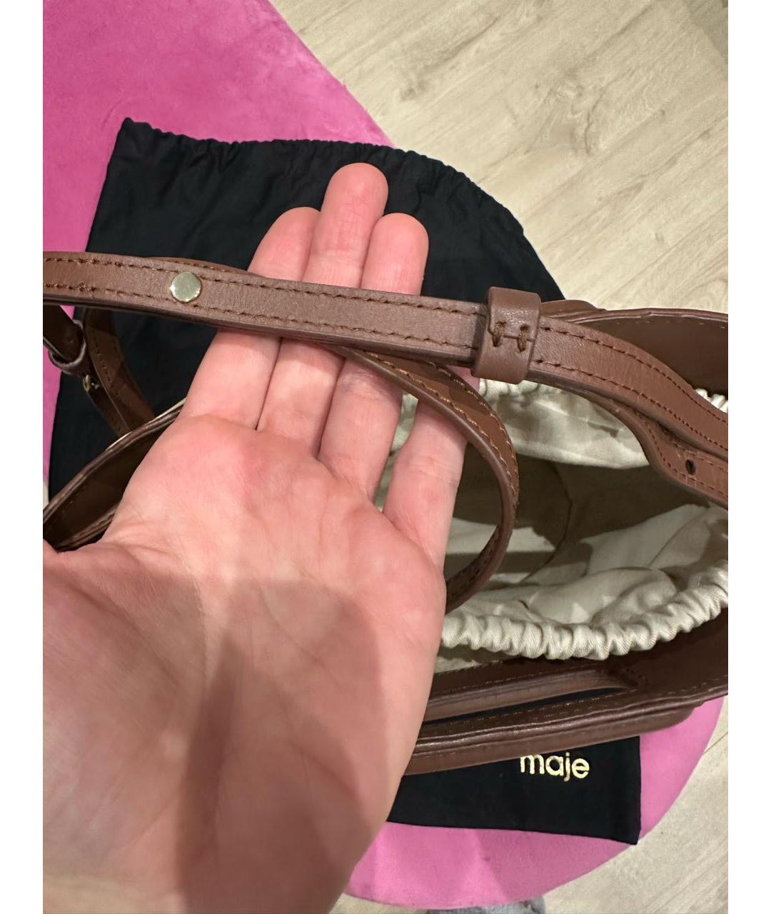 MAJE Бежевая пелетеная пляжная сумка, фото 2