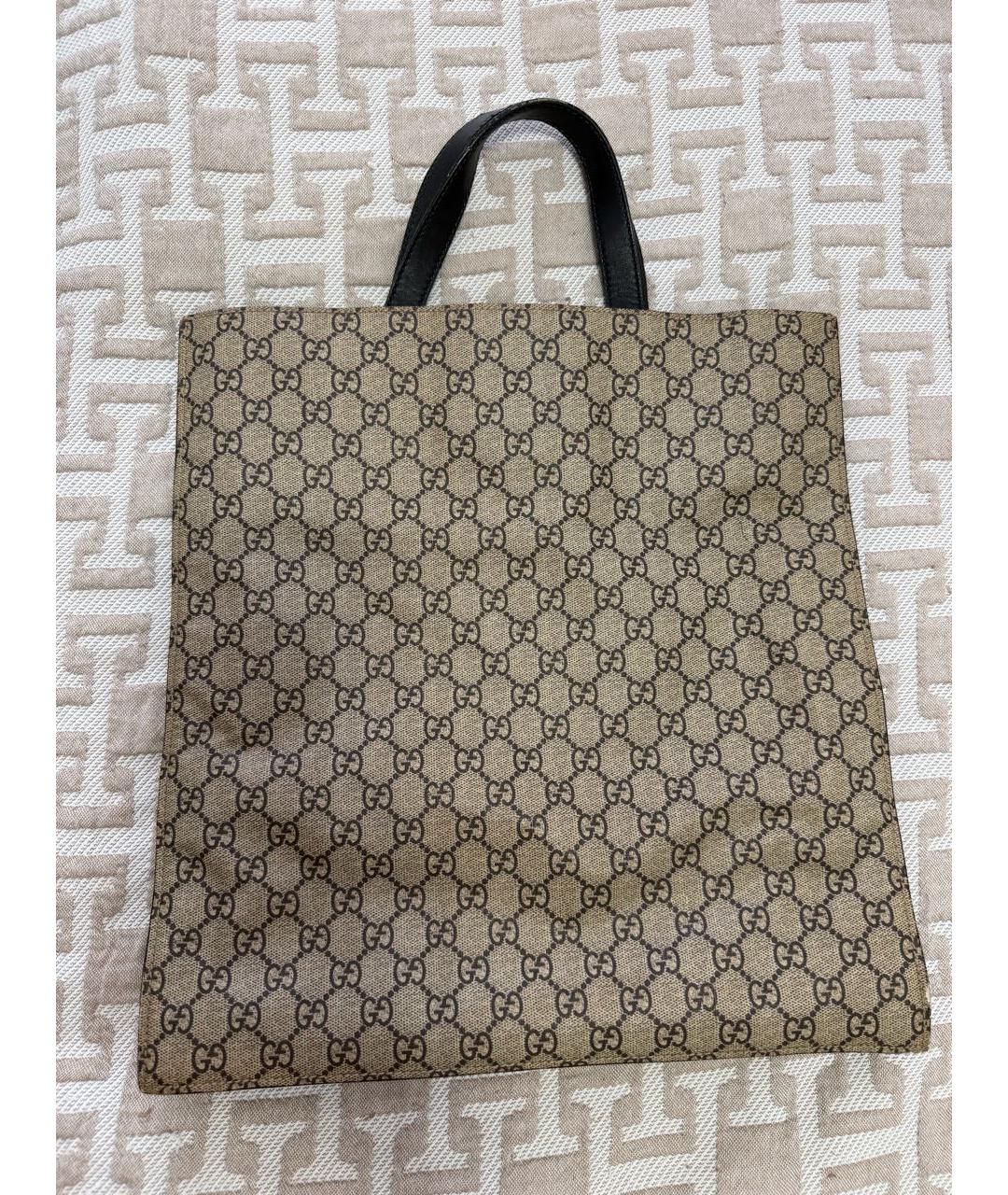 GUCCI Бежевая кожаная сумка на плечо, фото 2