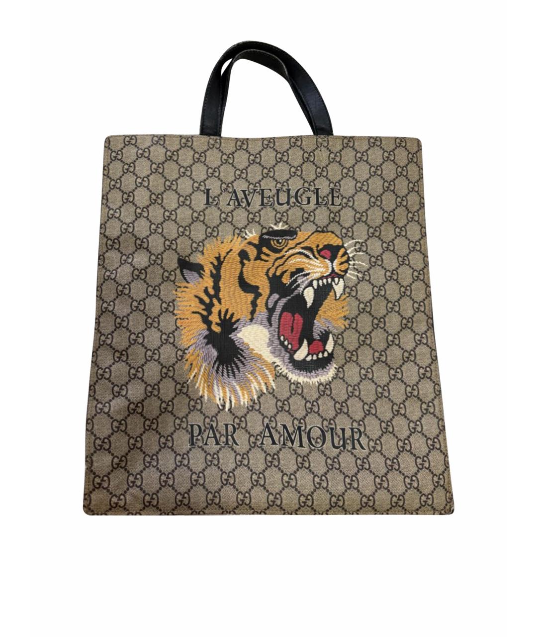 GUCCI Бежевая кожаная сумка на плечо, фото 4