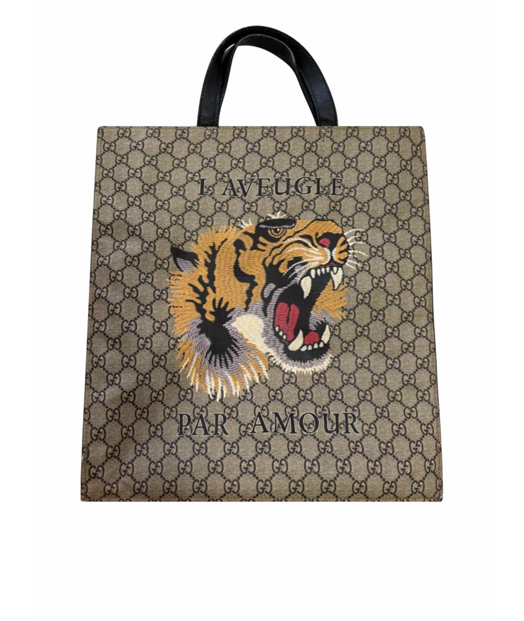 GUCCI Бежевая кожаная сумка на плечо, фото 1