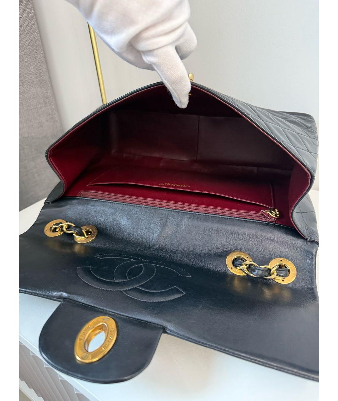 CHANEL Черная кожаная сумка через плечо, фото 8