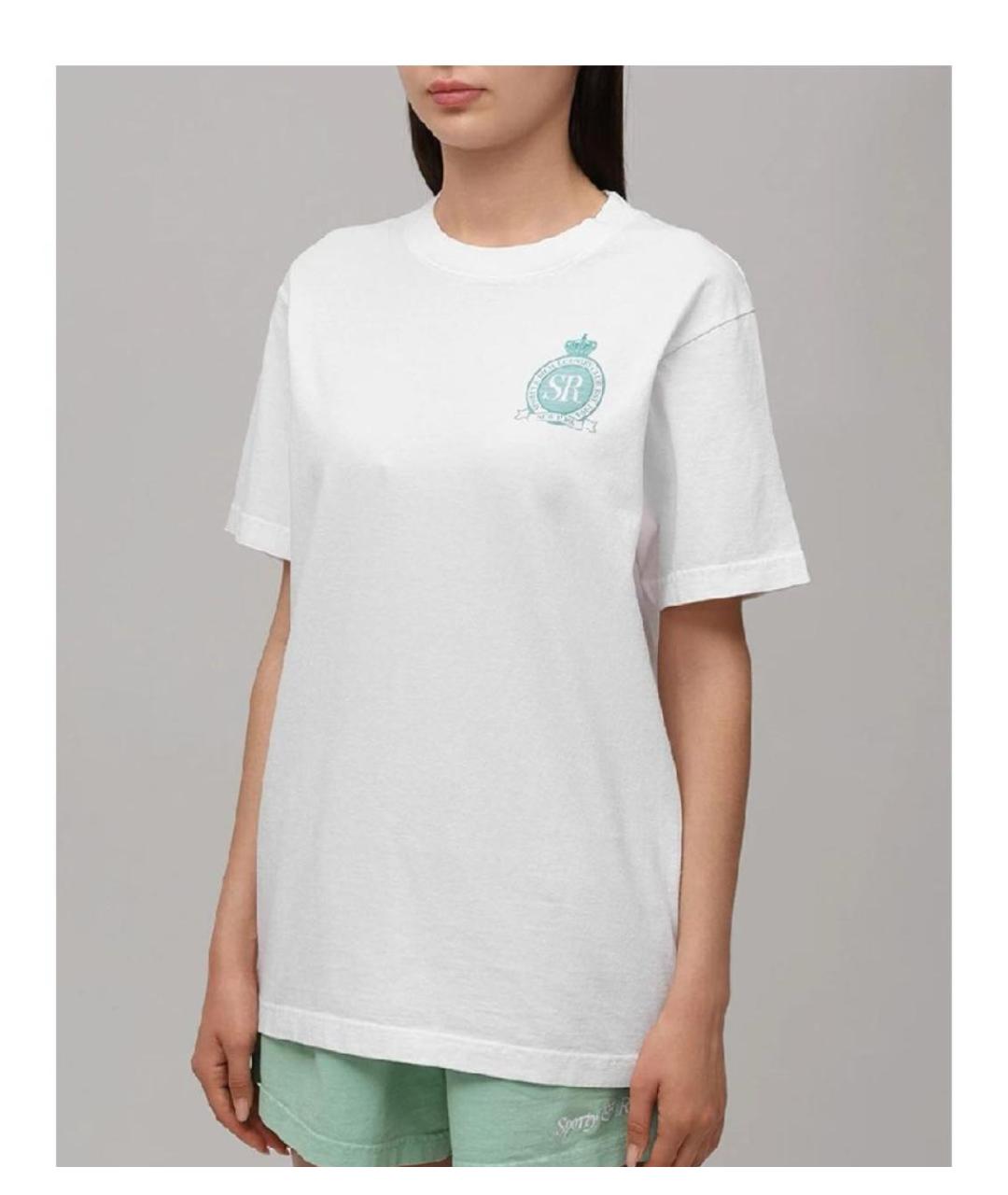 SPORTY AND RICH Белая хлопковая футболка, фото 5