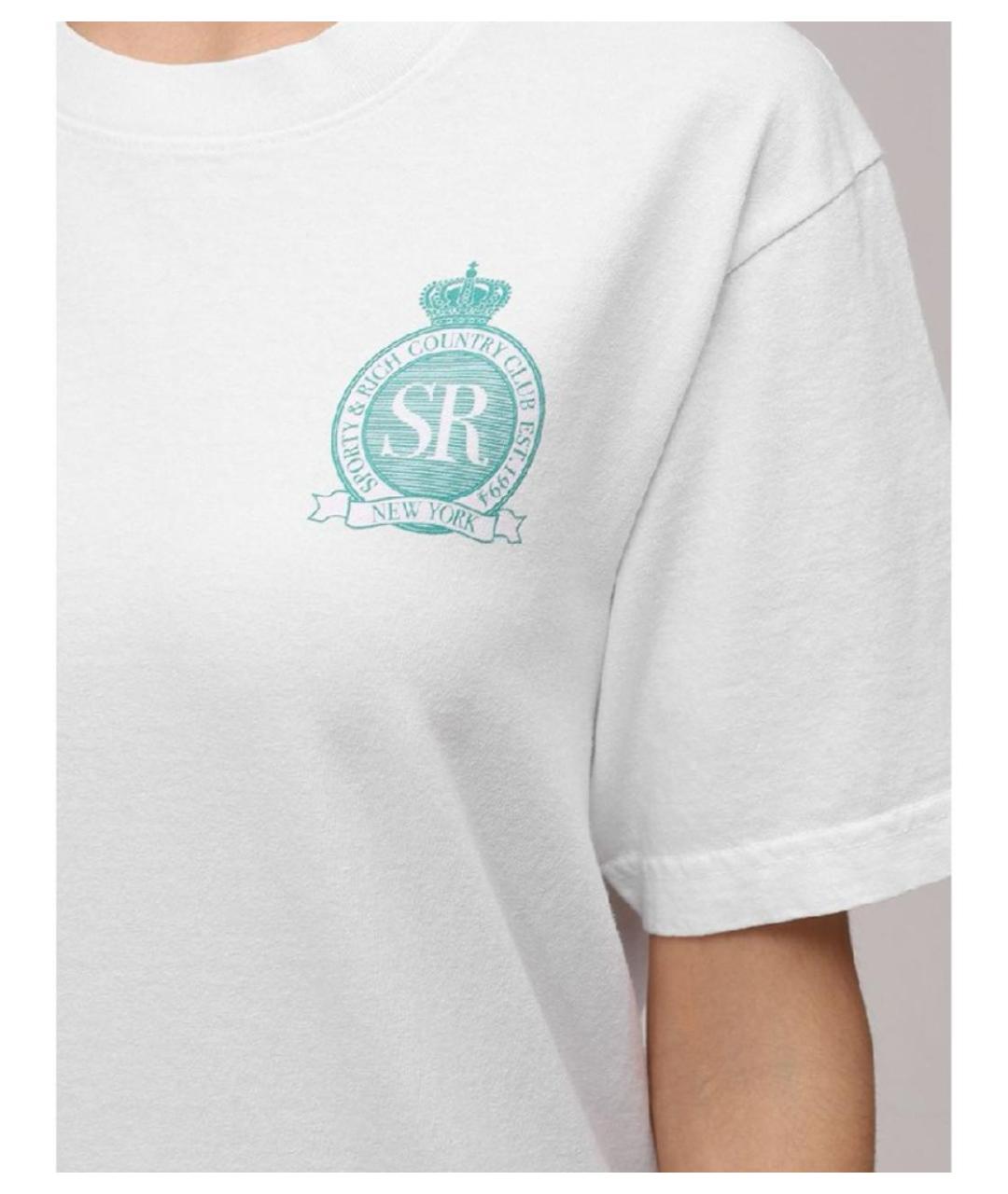 SPORTY AND RICH Белая хлопковая футболка, фото 4