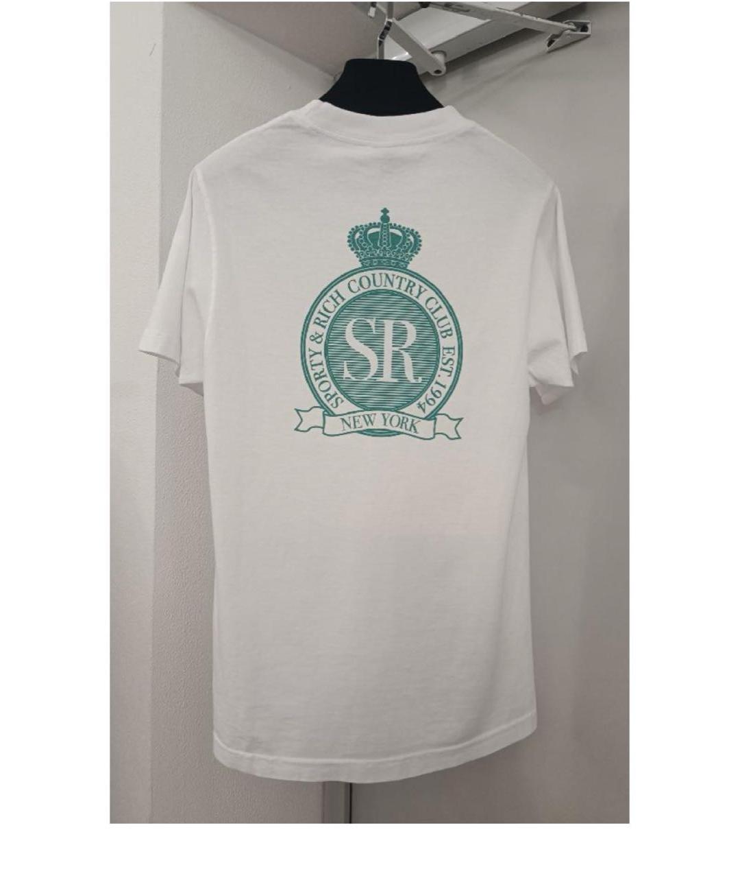 SPORTY AND RICH Белая хлопковая футболка, фото 2