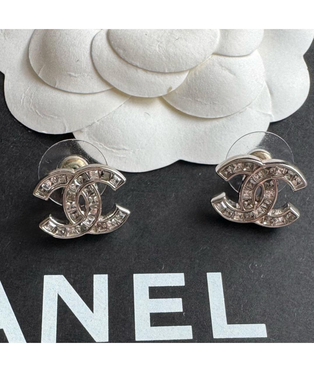 CHANEL Серебряные металлические серьги, фото 2