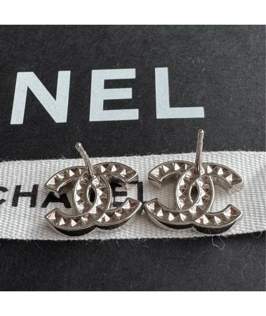 CHANEL Серебряные металлические серьги, фото 3