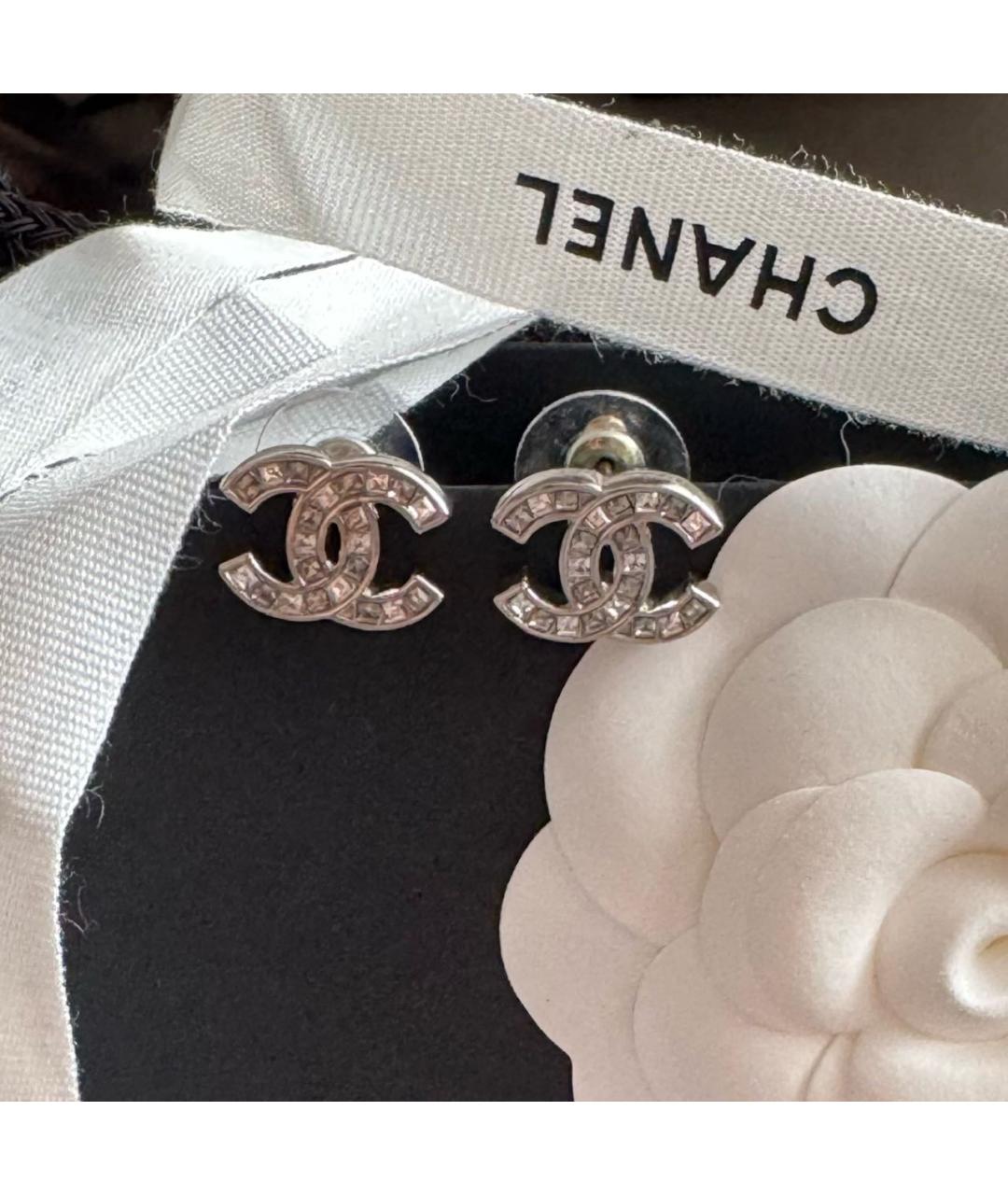 CHANEL Серебряные металлические серьги, фото 4