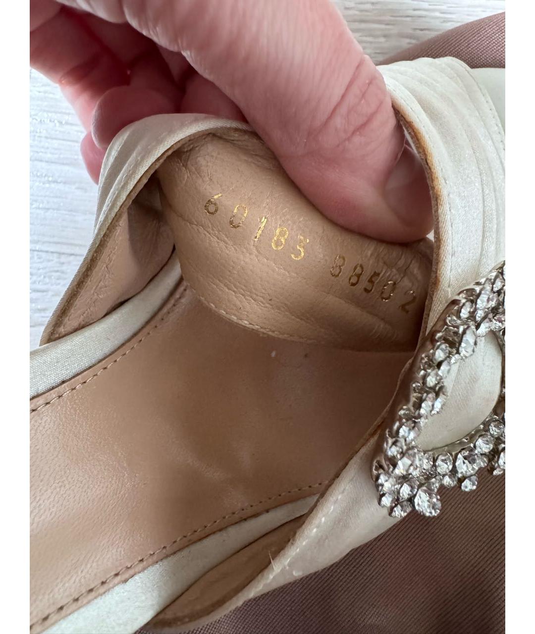 GIANVITO ROSSI Бежевые кожаные туфли, фото 5