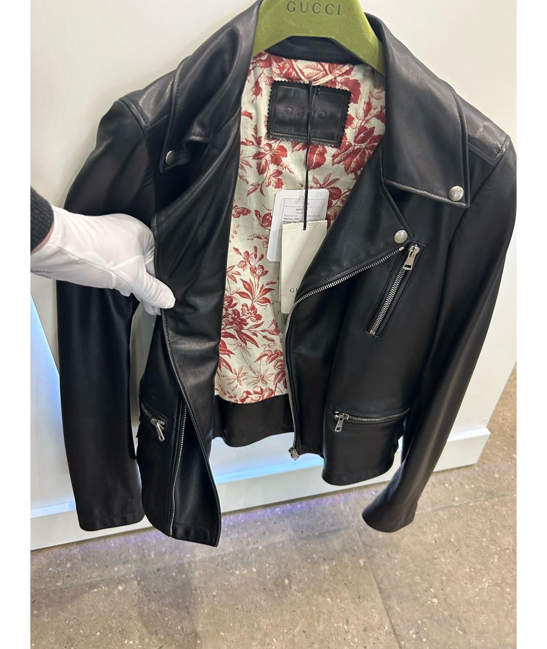 GUCCI Черная кожаная куртка, фото 5
