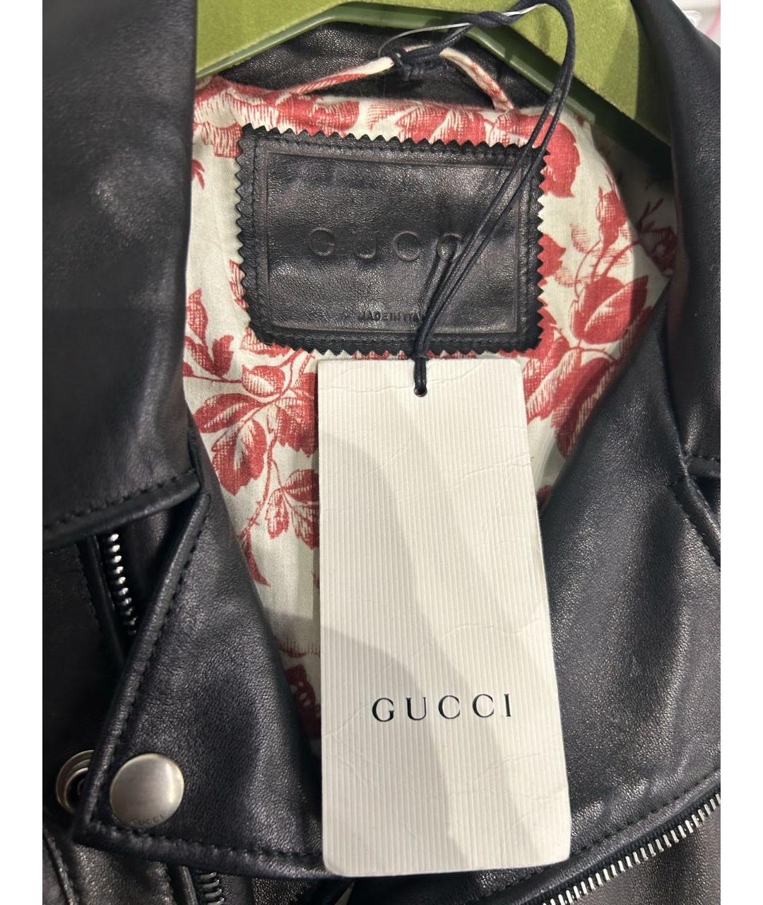 GUCCI Черная кожаная куртка, фото 8